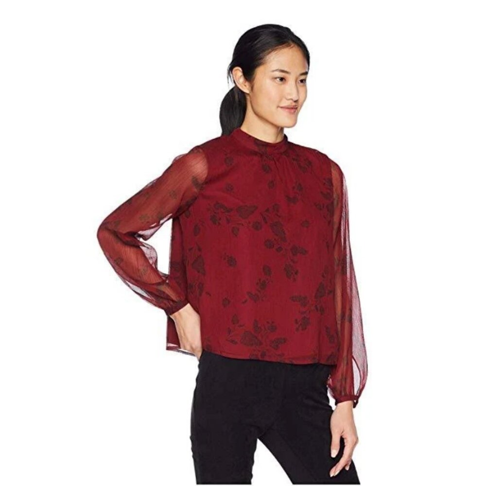BB Dakota Hollywood & Vine Printed Red Top